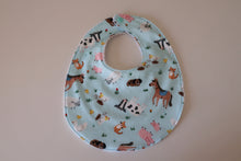 Load image into Gallery viewer, Light Blue Farm Animals Bib