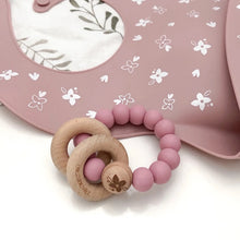Load image into Gallery viewer, Elements Silicone and Beech Wood Rattle Teether