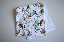 Load image into Gallery viewer, Blue Kookaburra Burp Cloth