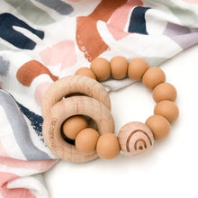 Load image into Gallery viewer, Elements Silicone and Beech Wood Rattle Teether