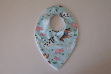 Load image into Gallery viewer, Light Blue Farm Animals Bib