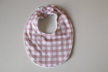 Load image into Gallery viewer, Rose Pink Gingham Bib