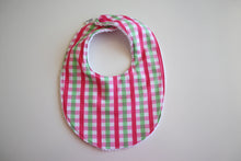 Load image into Gallery viewer, Pink and Green Gingham Bib
