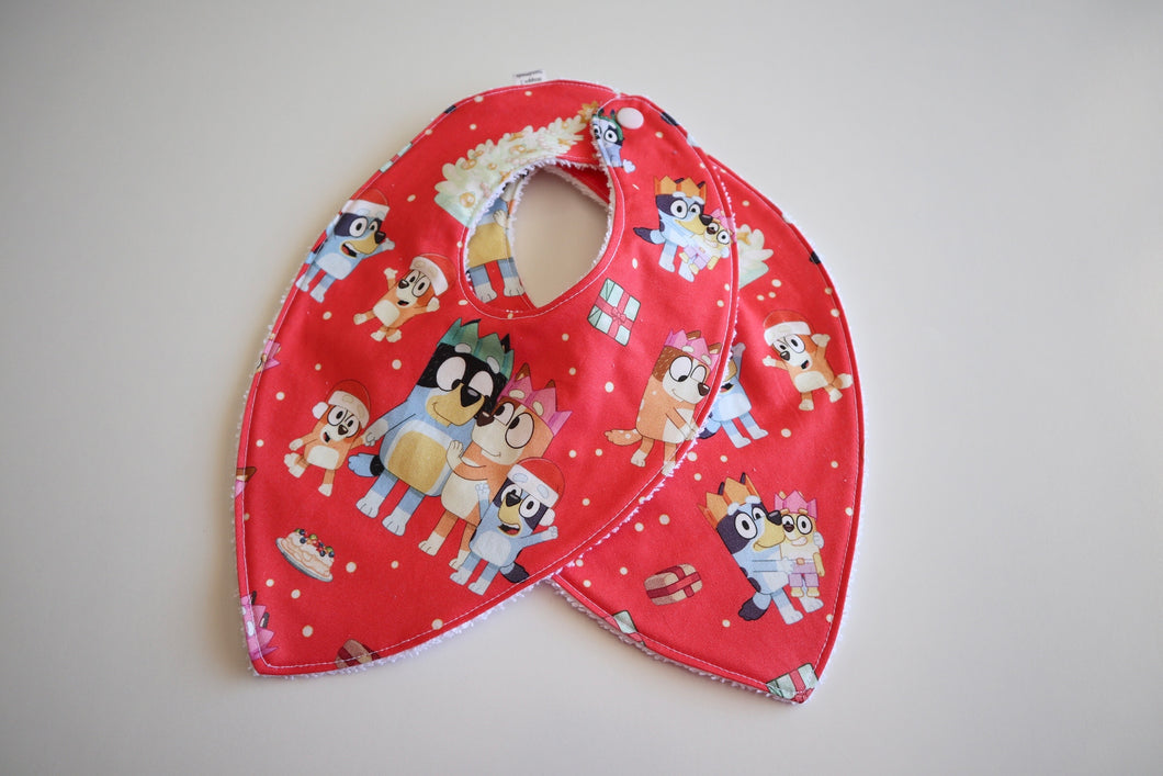 Bluey Christmas Bib Red
