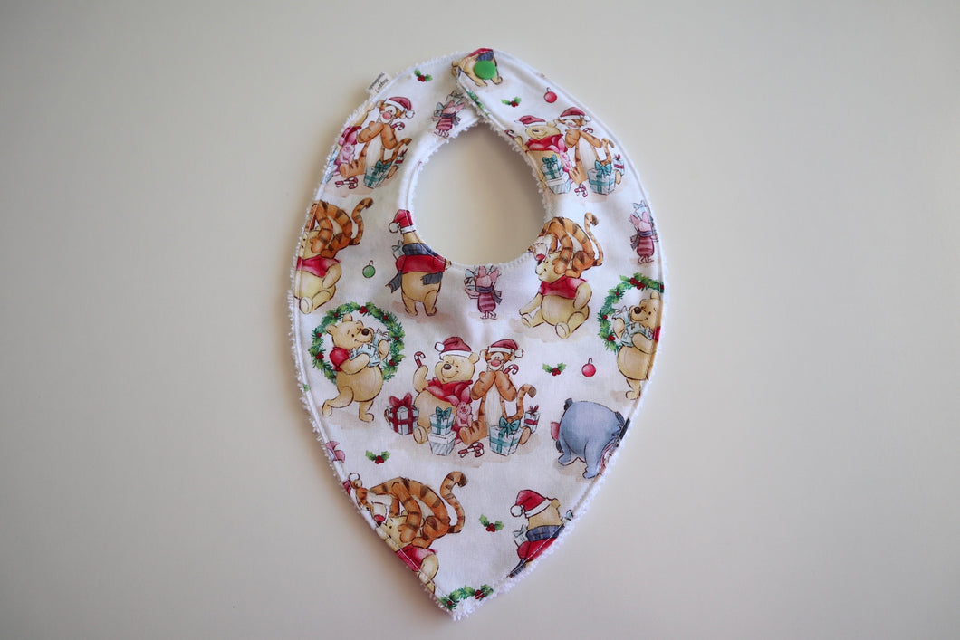 Winnie the Pooh Christmas Bib White