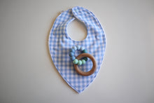 Load image into Gallery viewer, Blue Gingham Bibs
