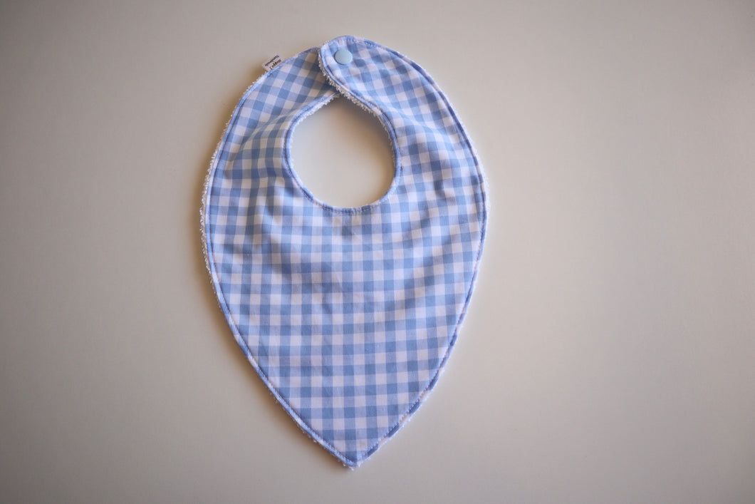 Blue Gingham Bibs