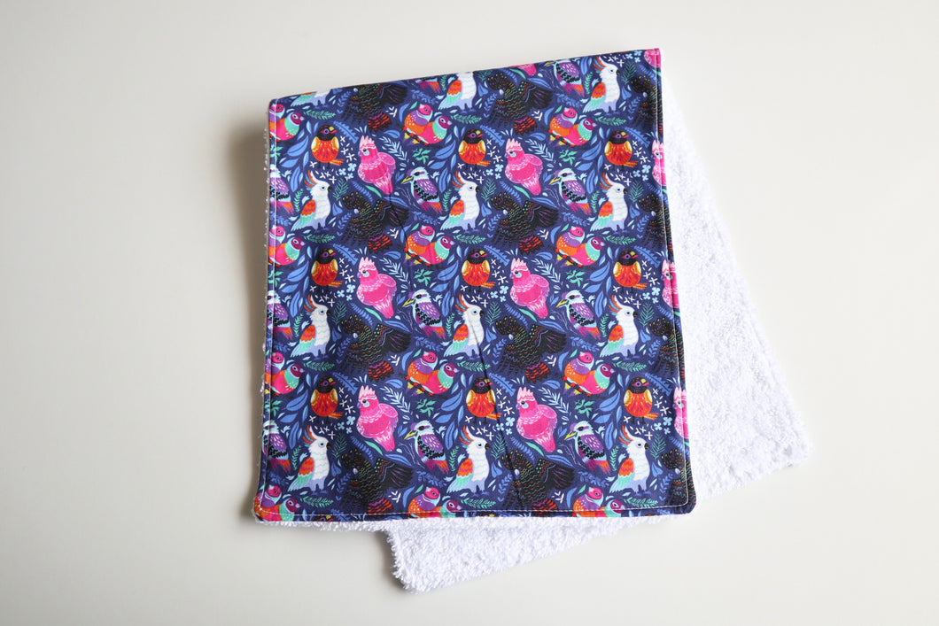 Henrietta Birds Burp Cloth