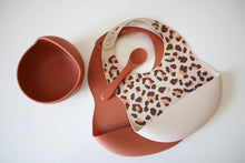 Load image into Gallery viewer, Leopard &amp; Rust Baby Dinner Set

