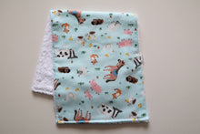 Load image into Gallery viewer, Light Blue Farm Animals Burpcloth
