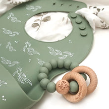 Load image into Gallery viewer, Elements Silicone and Beech Wood Rattle Teether
