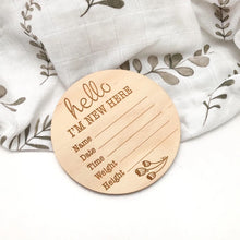Load image into Gallery viewer, Large Baby Record Announcement Plaque
