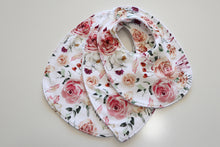 Load image into Gallery viewer, Peachy Pink Roses Bib
