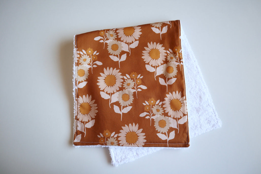 Sunflower Retro Burp Cloth