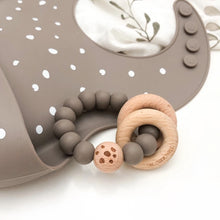 Load image into Gallery viewer, Elements Silicone and Beech Wood Rattle Teether
