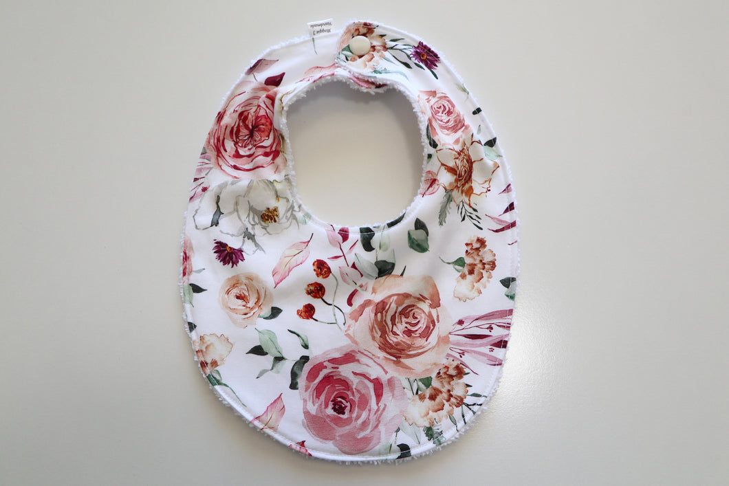 Peachy Pink Roses Bib
