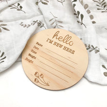 Load image into Gallery viewer, Large Baby Record Announcement Plaque
