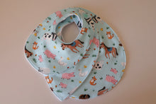 Load image into Gallery viewer, Light Blue Farm Animals Bib
