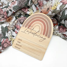 Load image into Gallery viewer, Rainbow Series - Baby Record Announcement Plaque
