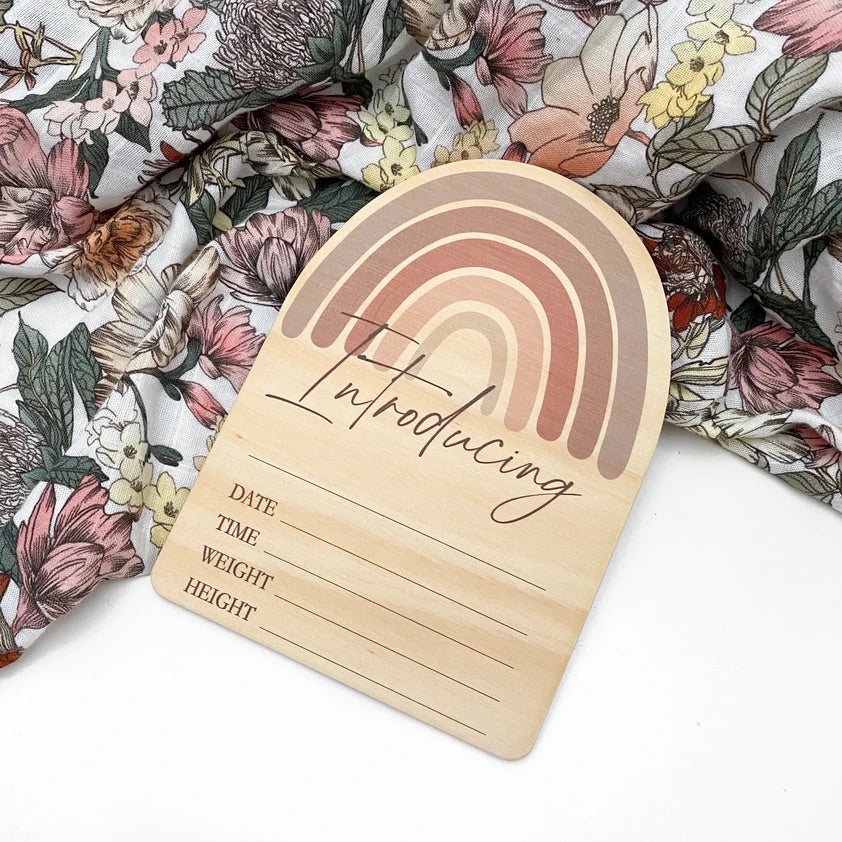 Rainbow Series - Baby Record Announcement Plaque