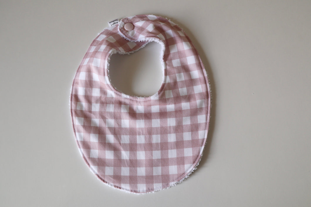 Rose Pink Gingham Bib